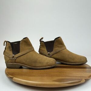 Womens Teva De La Vina Dos Tan Leather Waterproof Chelsea Ankle Boots‎ Size 9